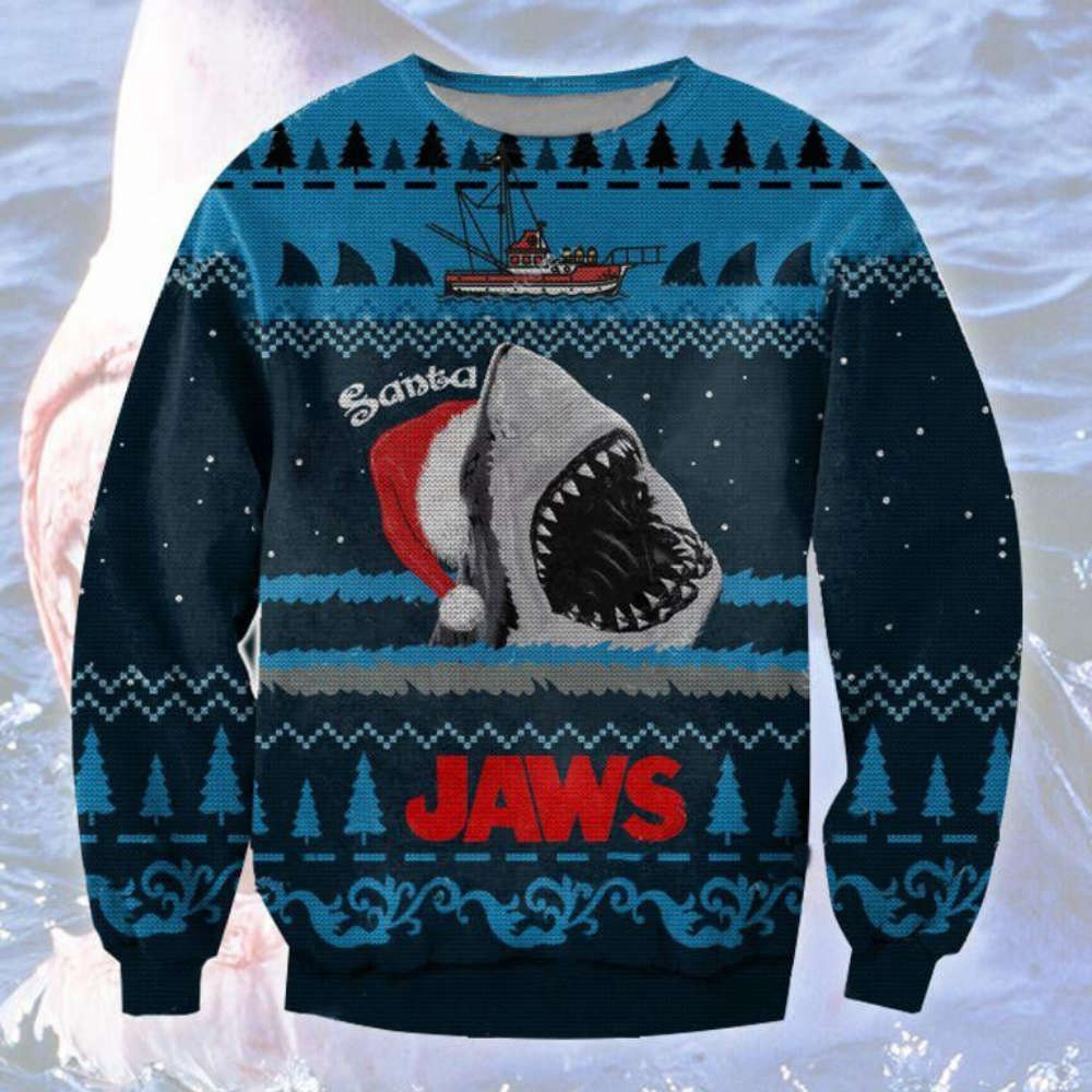 Jingle Bells in Style: Santa Shark Ugly Christmas Sweater – Festive and Fun!