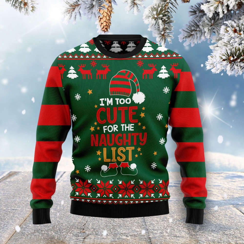 Too Cute Ugly Christmas Sweater: A Festive Delight for Avoiding the Naughty List!