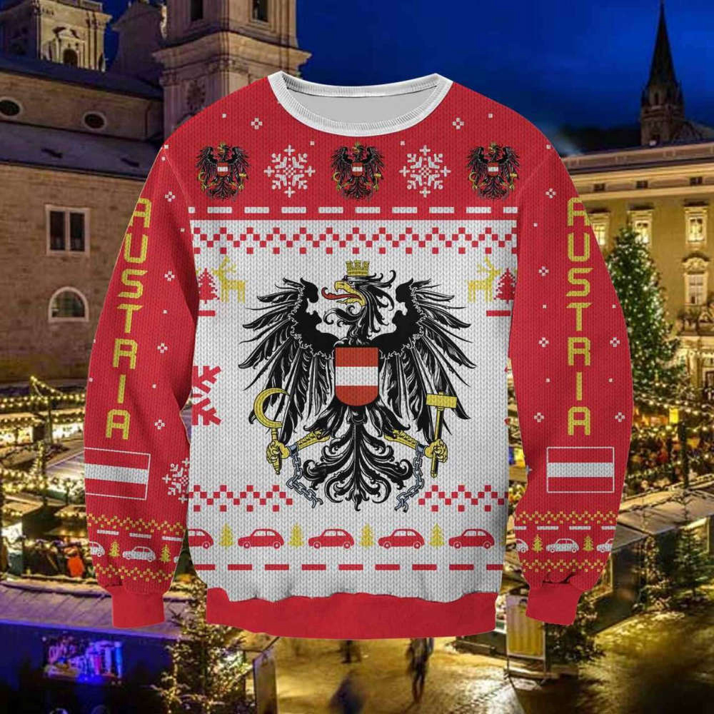 Austria 3D All Over Print Ugly Christmas Sweater Hoodie All Over Printed