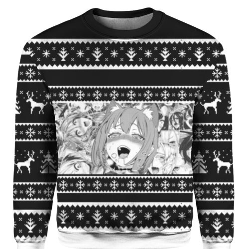 Festive Anime Ahegao Christmas Sweater: Celebrate with Style!