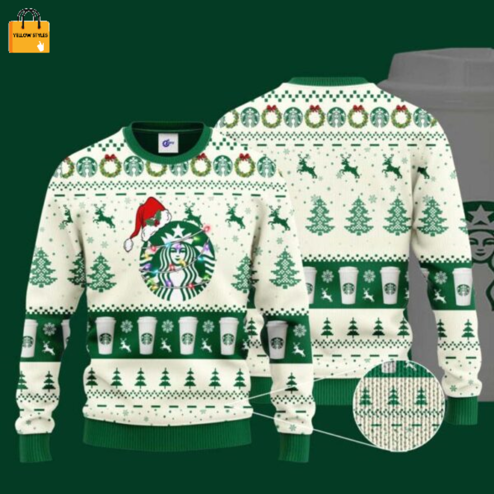Get Festive with Starbucks Santa Hat Ugly Christmas Sweater