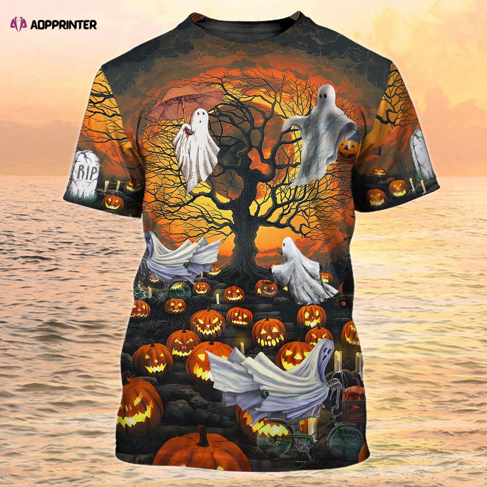 Owl Halloween Shirts 3D All Over Printed Owl And Pumpkin Halloween T Shirt