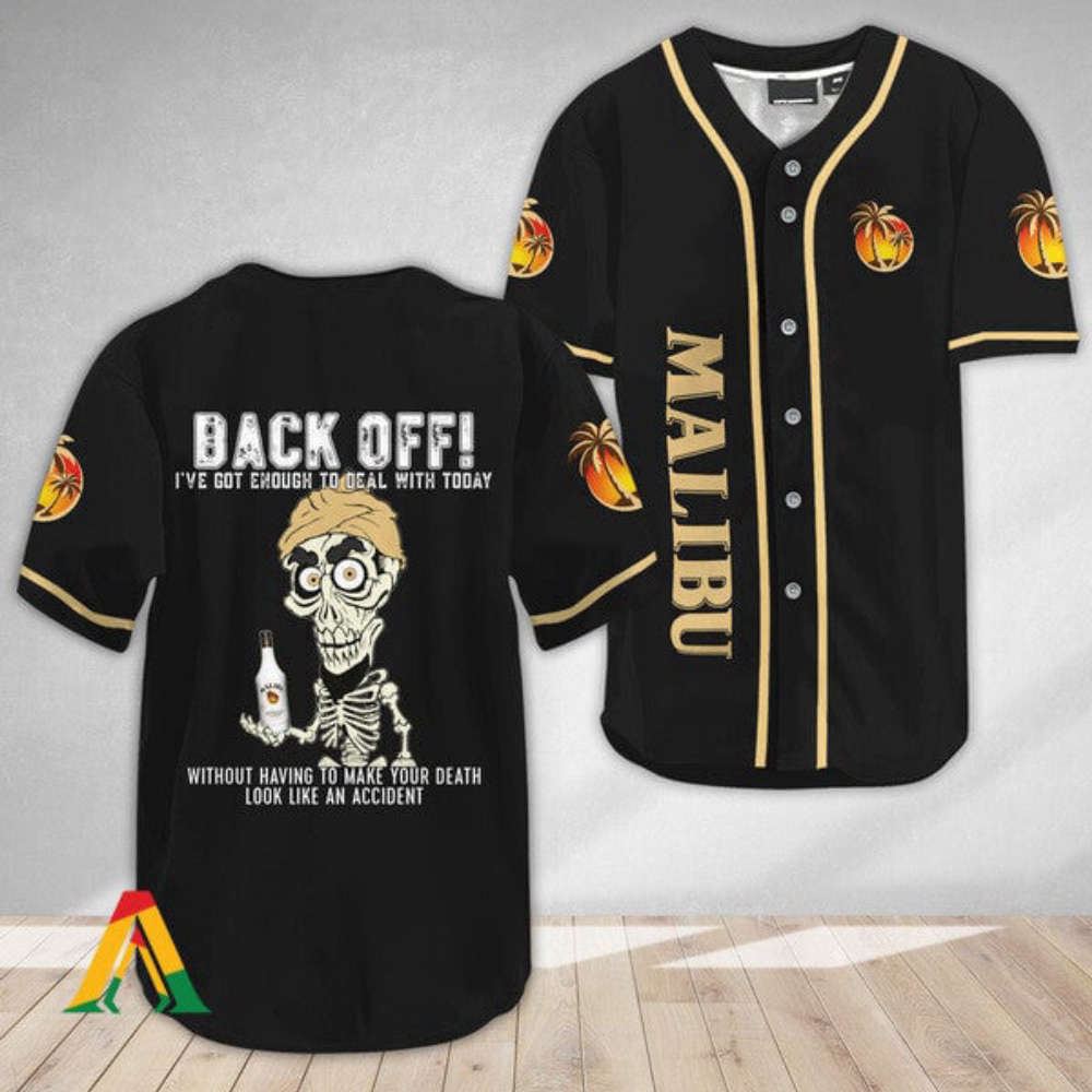 Achmed Back Off: Malibu Rum Baseball Jersey – Trendy & Stylish Design