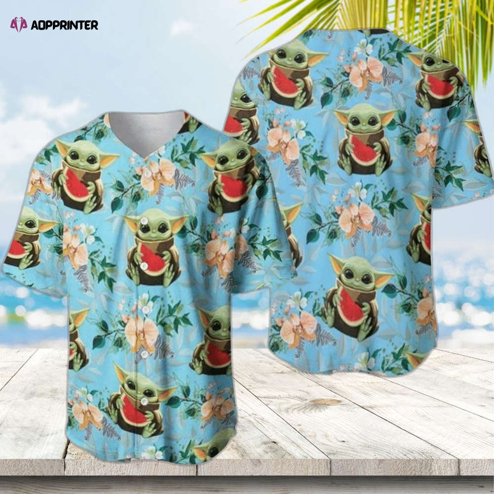 Adorable Baby Yoda Watermelons Hawai Gift – Lover Baseball Jersey