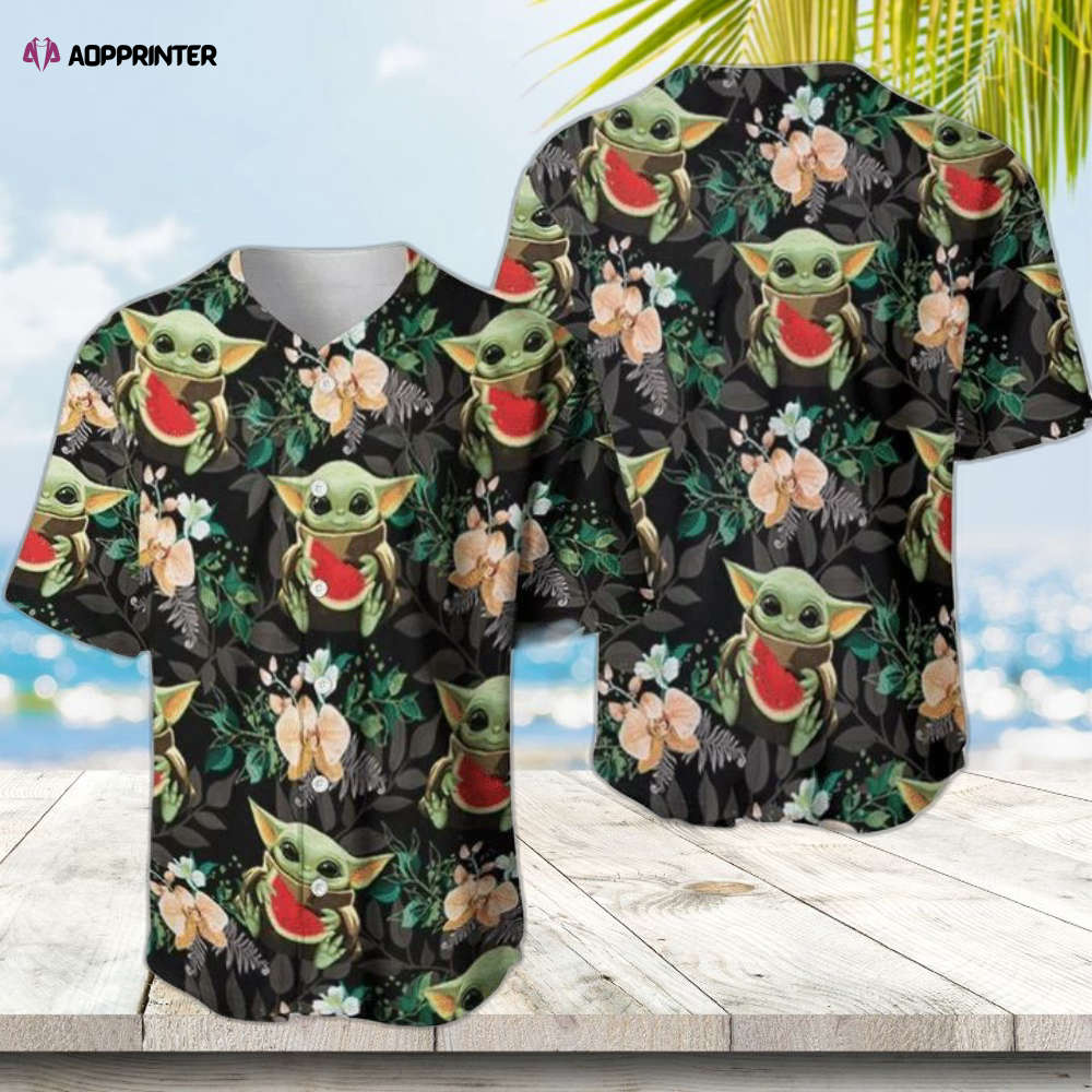 Adorable Baby Yoda Watermelons Hawai Gift – Lover Baseball Jersey