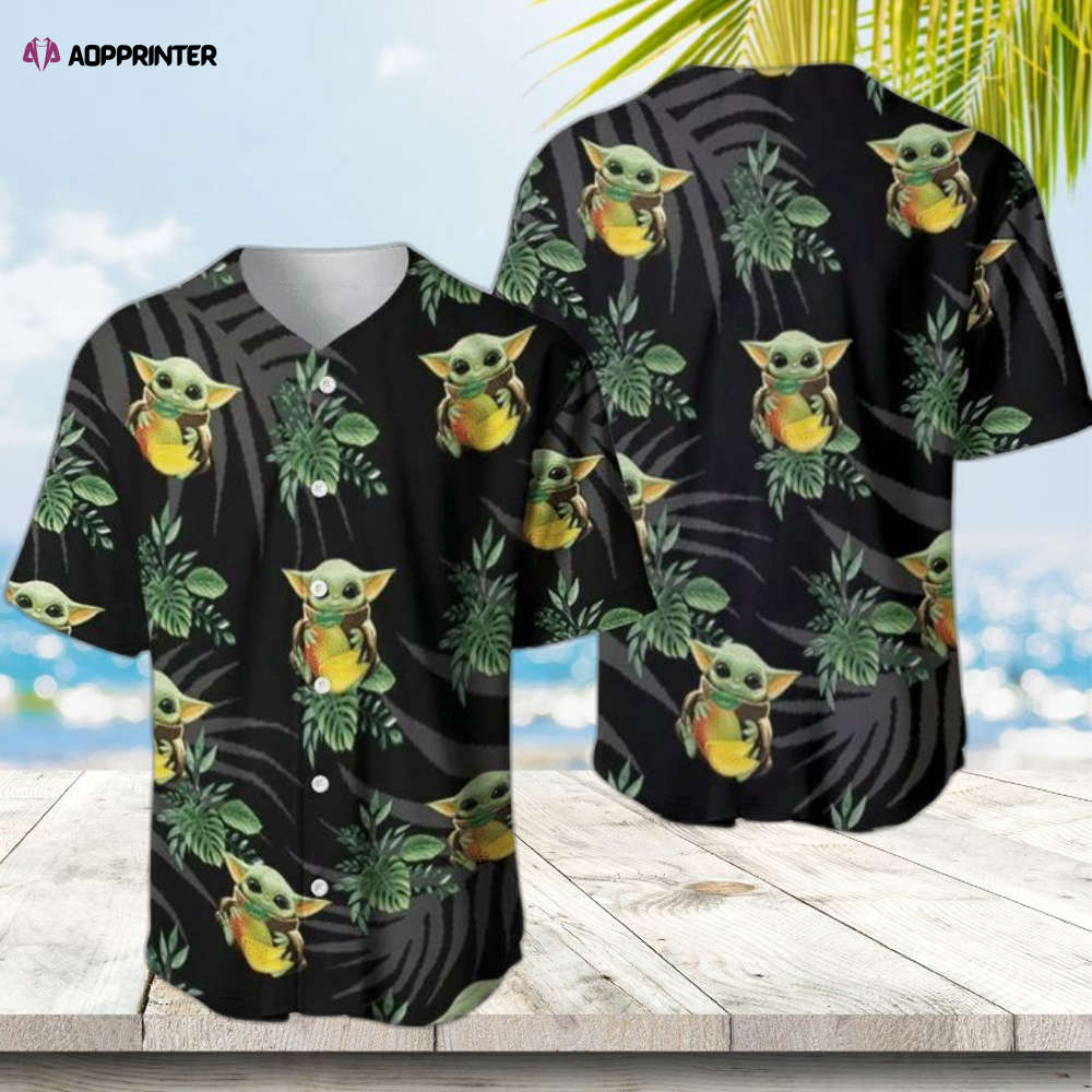 Baby Yoda Hawaiian Tropical Baseball Jersey: Perfect Gift for Your Loved One