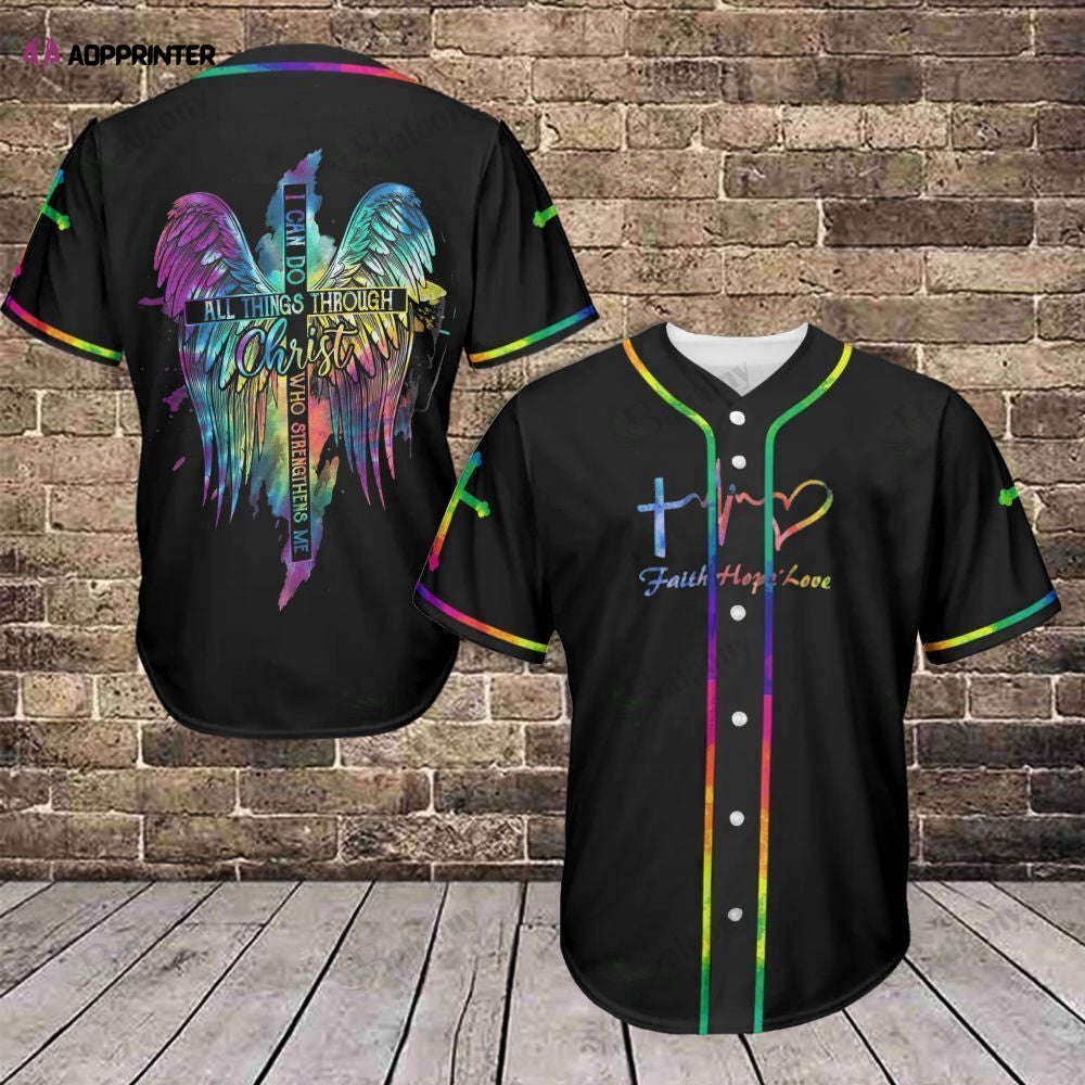 Baseball Tee LGBT – Faith Cross Wings Baseball Jersey 394