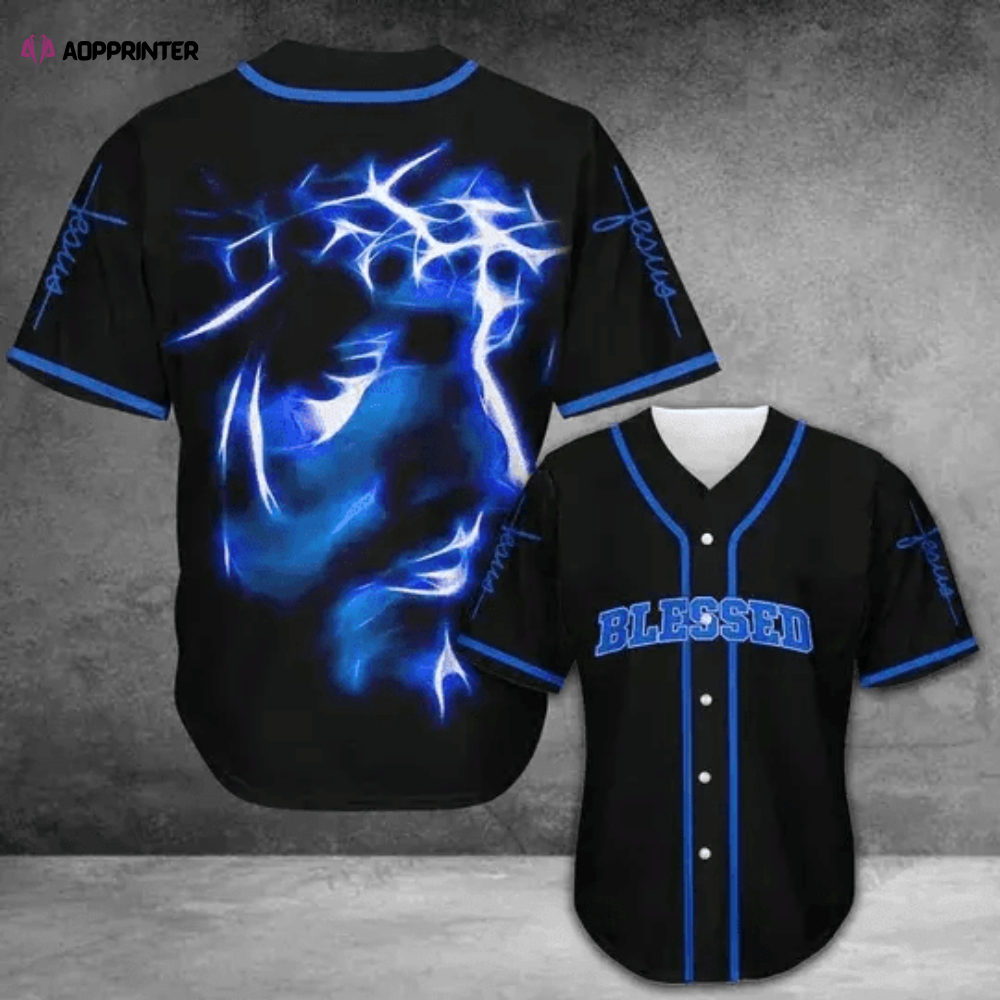 Blessed Blue Light Baseball Jersey Colorful Adult Unisex Sizes S – 5XL