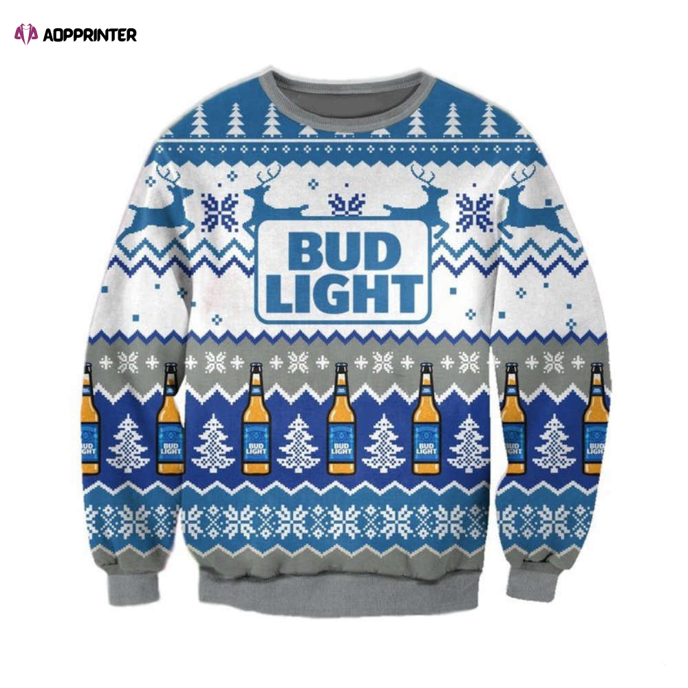 Bud Light Beer Lovers Ugly Christmas Sweater Tee: Festive & Fun Holiday Apparel