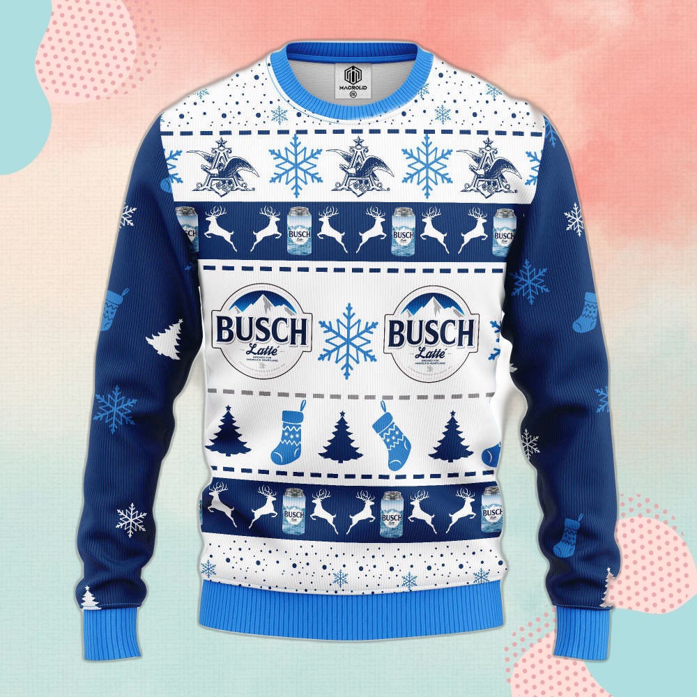 Get Festive with Busch Latte Beer Ugly Christmas Sweater