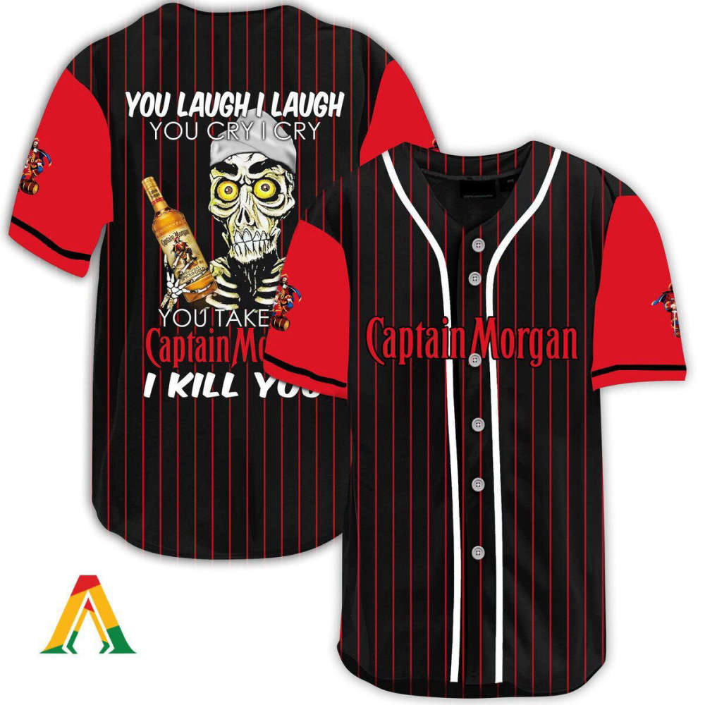 Captain Morgan Baseball Jersey: Laugh Cry and Kill You – Ultimate Fan Gear