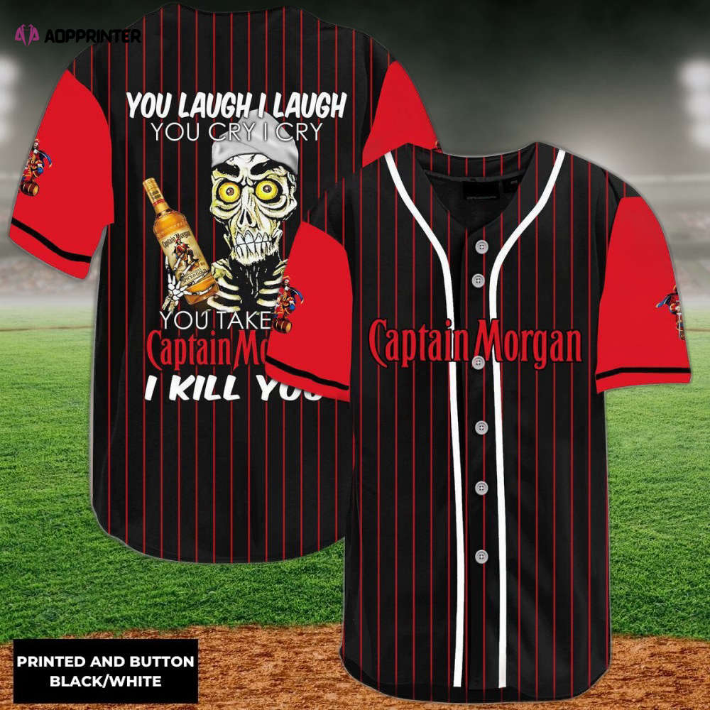 Captain Morgan Baseball Jersey: Laugh Cry and Kill You – Ultimate Fan Gear