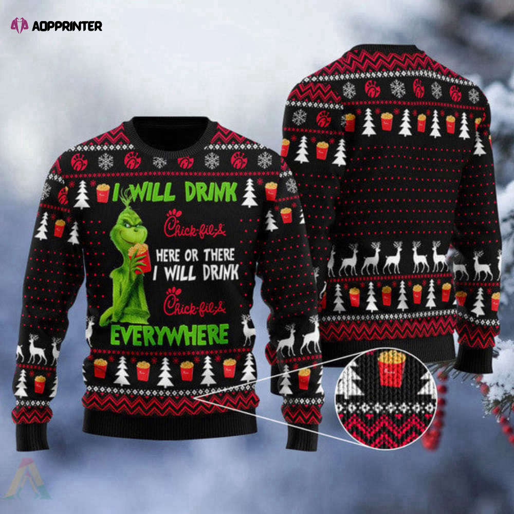 Chick-fil-A Ugly Christmas Sweater – Drink Everywhere! Festive & Fun