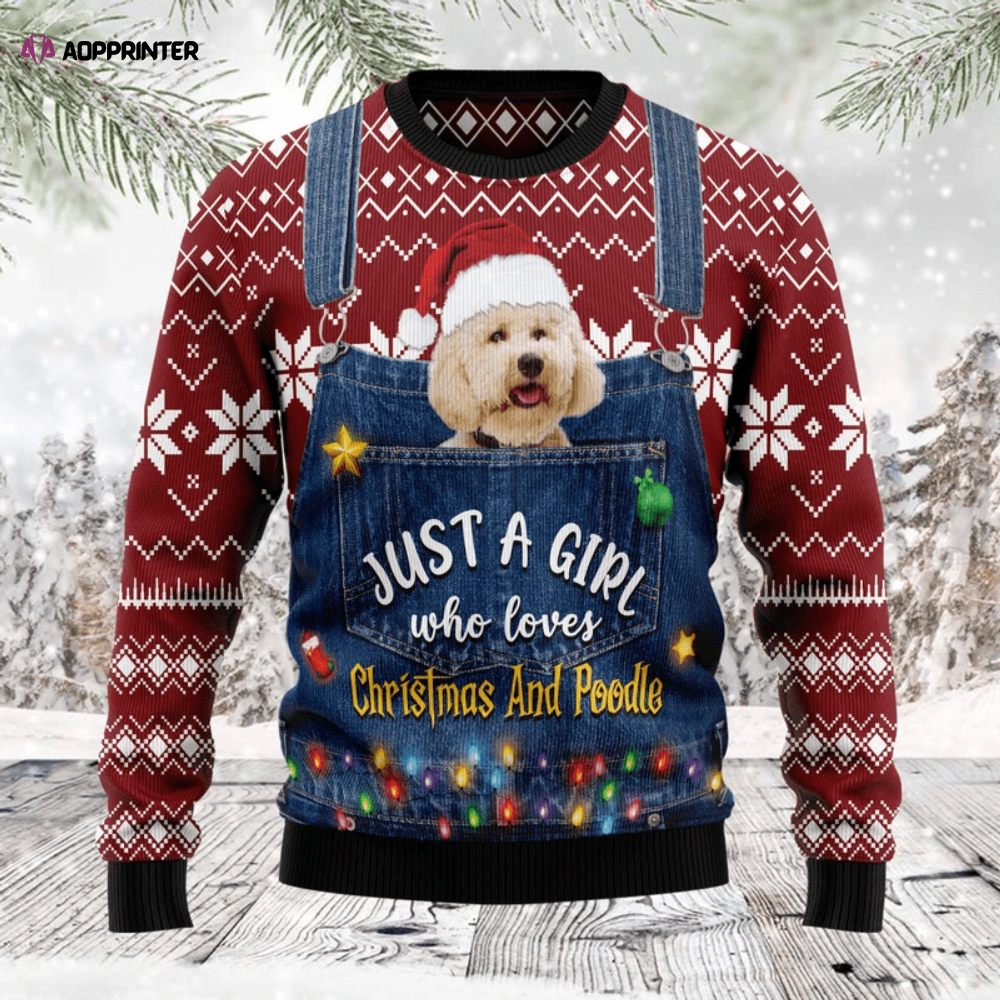 Christmas Poodle Ugly Sweater: For Girls Who Love Christmas Show Your Festive Spirit!