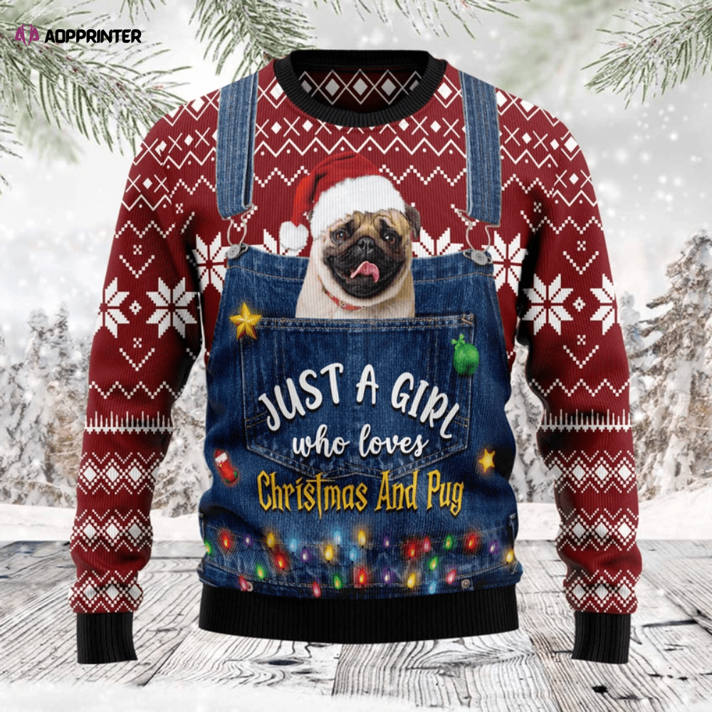 Christmas Pug Ugly Sweater: For the Festive Girl Who Loves Christmas