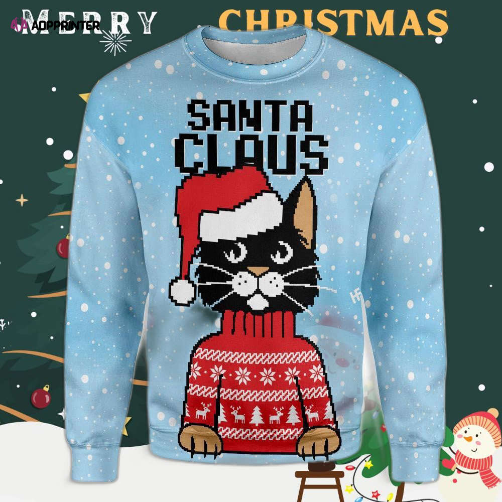 Christmas Santa Claus Cat Ugly Christmas Sweater