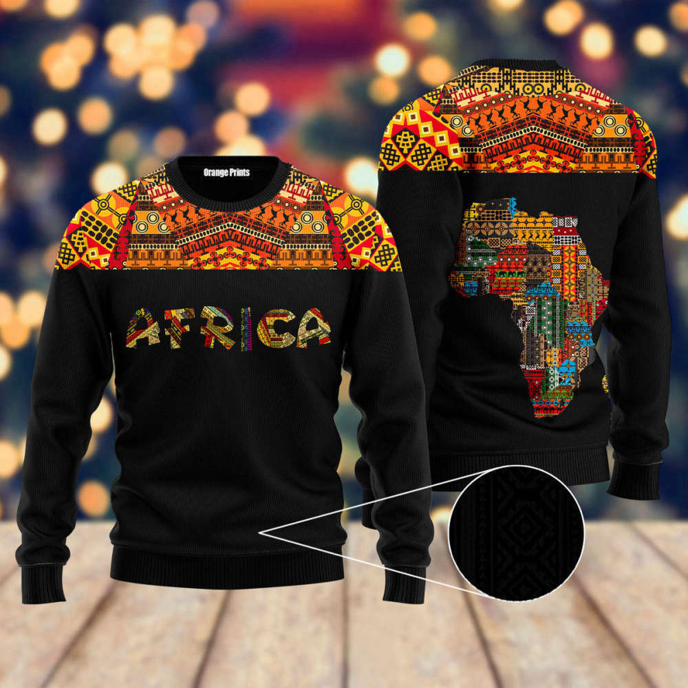 Colorful Africa Vintage Ugly Christmas Sweater – Festive & Unique Holiday Apparel