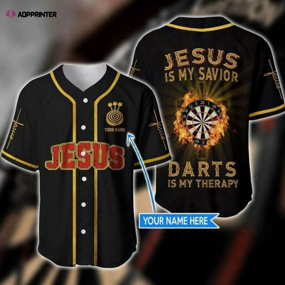 Colorful Custom Jesus Dart Therapy Baseball Jersey Adult Unisex S-5XL Full Size