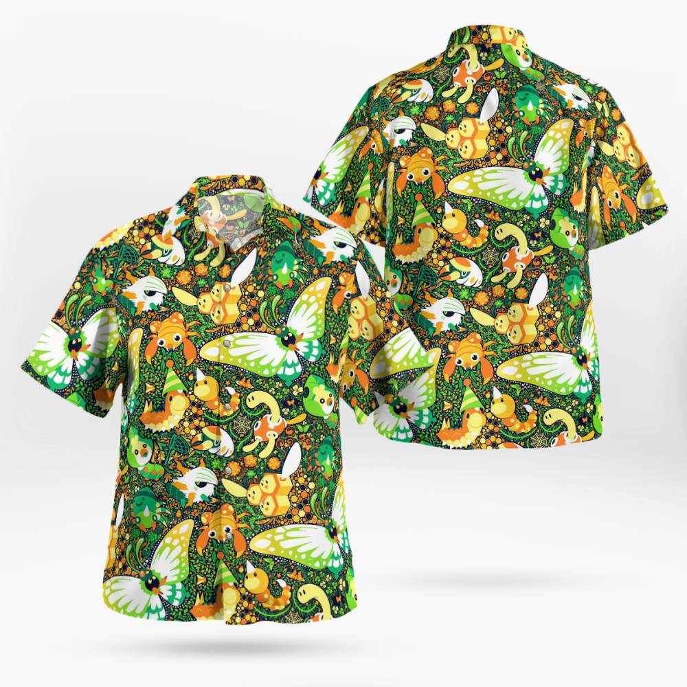 Colorful Insect System Pokemon Hawaiian Shirt: Vibrant & Stylish Summer Wear