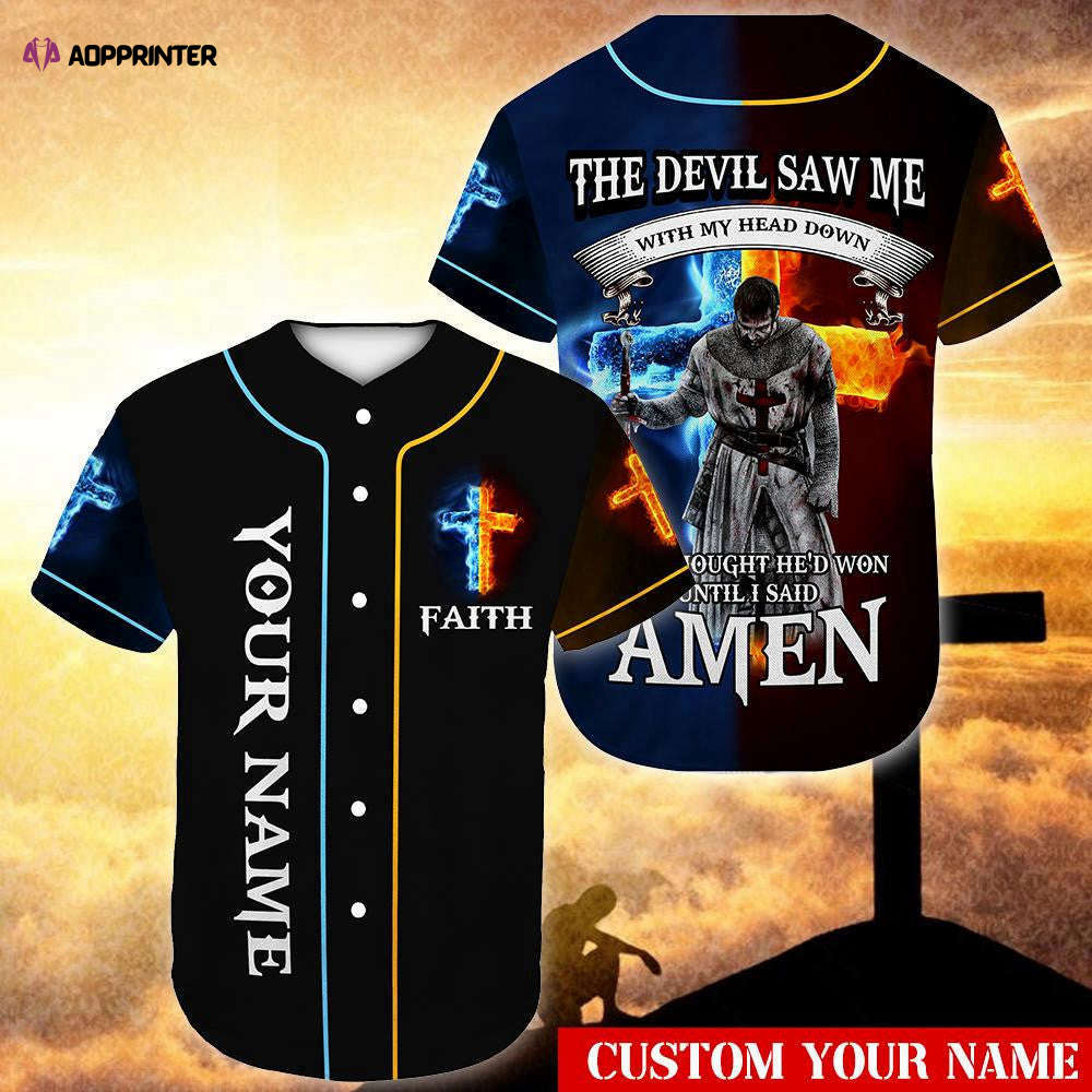 Colorful Jesus Amen Christian Baseball Jersey Custom Name Full Size S-5XL