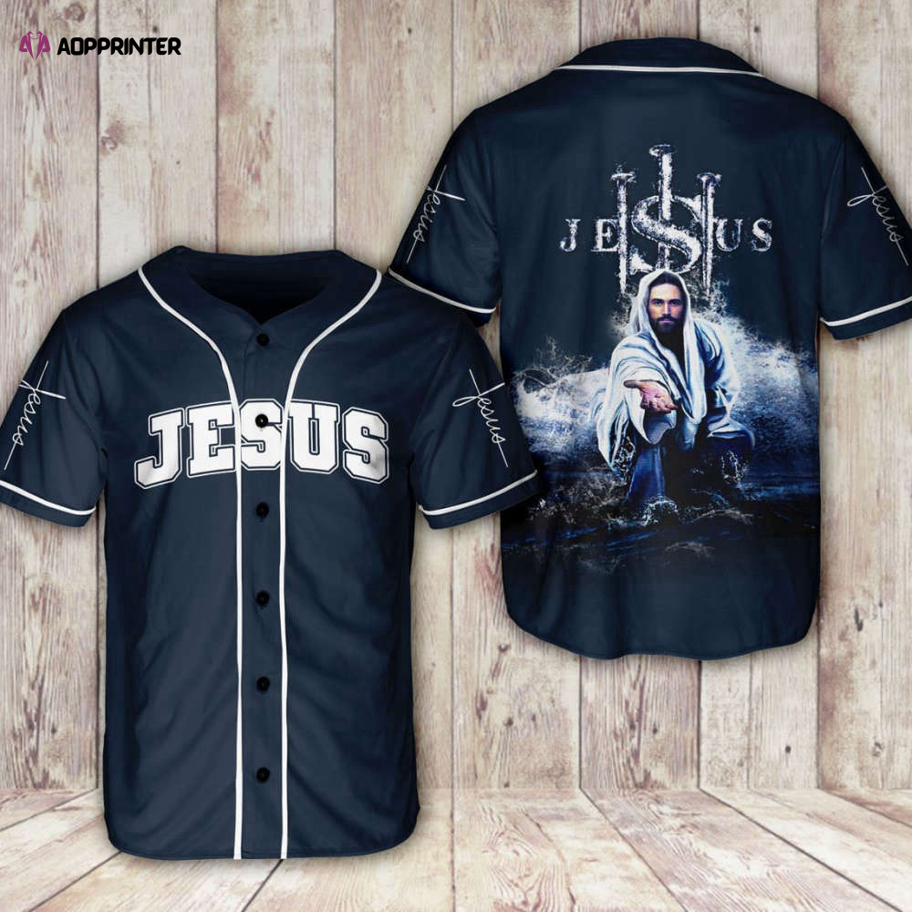 Colorful Jesus Hand Storm Baseball Jersey Adult Unisex S-5XL Full Size
