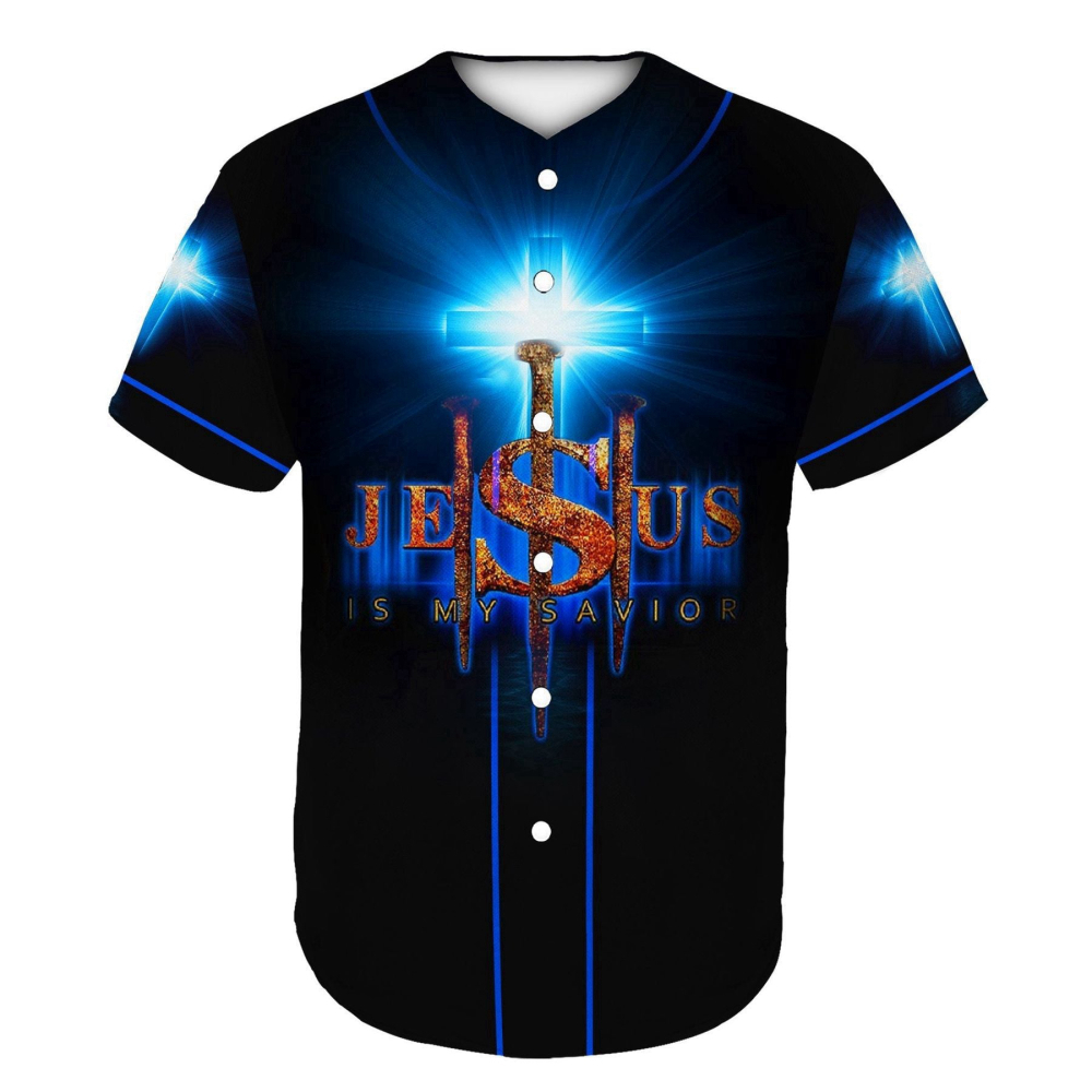 Colorful Jesus Is My Savior Baseball Jersey Adult Unisex S-5XL Full Size