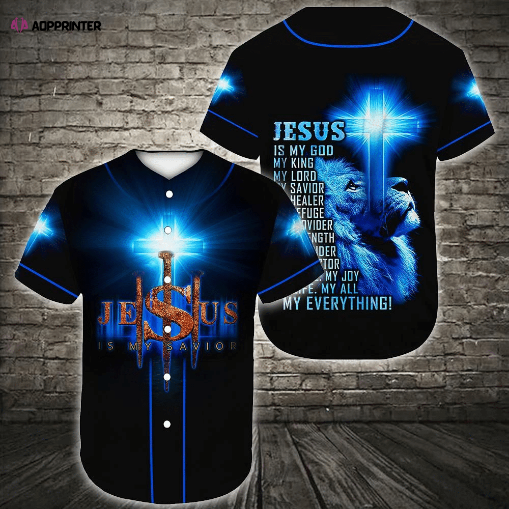 Colorful Jesus Is My Savior Baseball Jersey Adult Unisex S-5XL Full Size