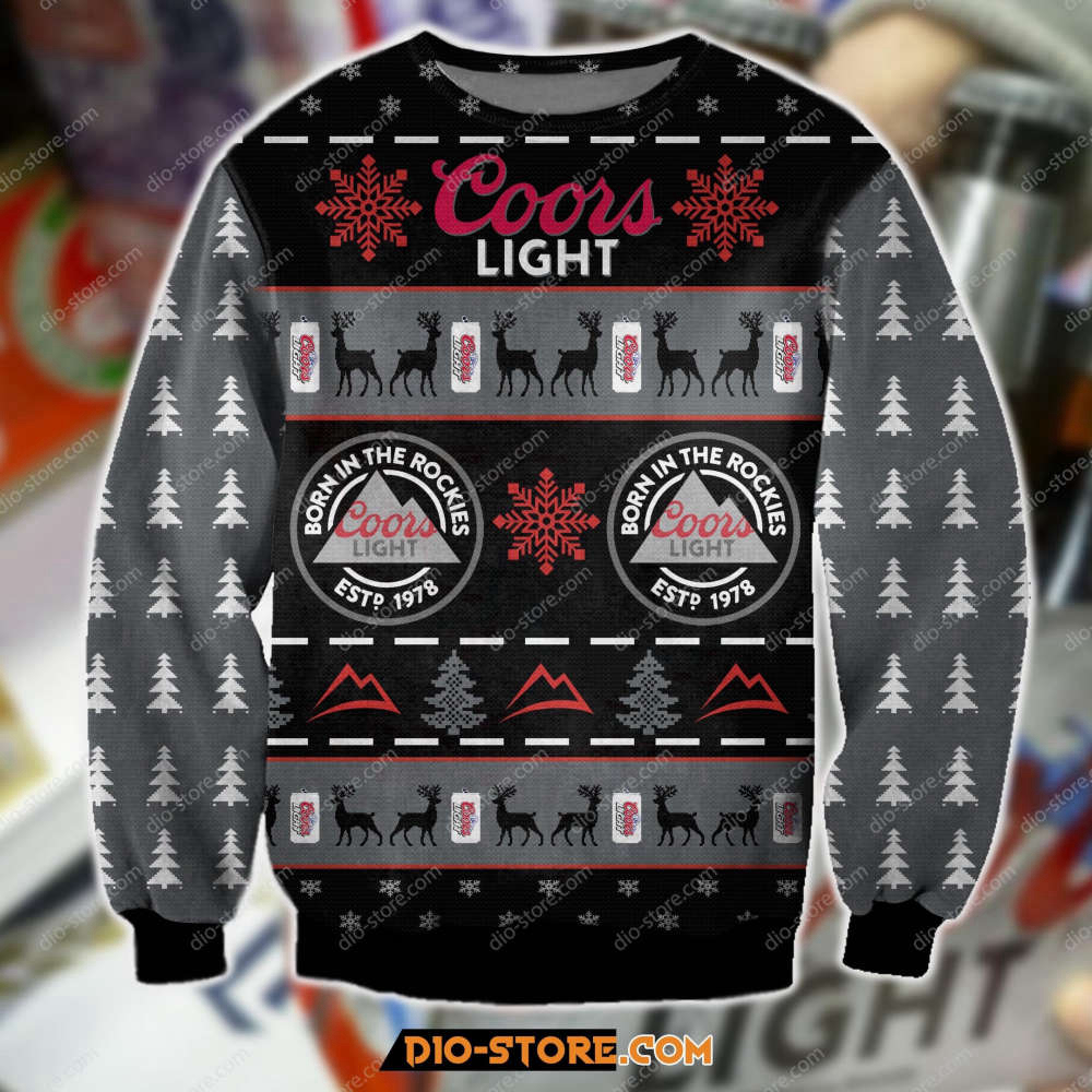 Coors Light Beer Knitting Pattern 3D Print Ugly Christmas Sweater Hoodie All Over Printed