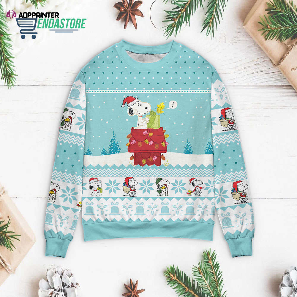 Cozy Snowy Christmas Snoopy Sweater – Perfect Holiday Gift
