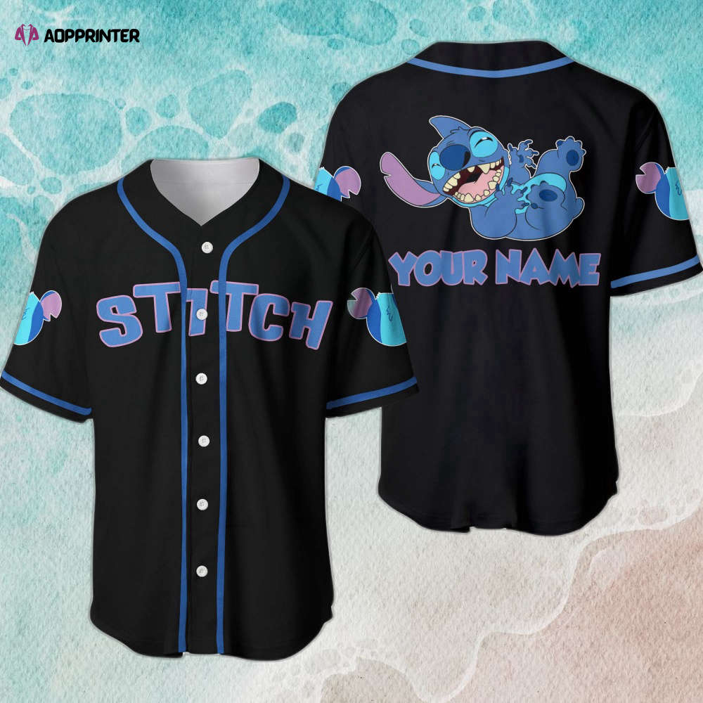 Custom Black Stitch Disney Baseball Jersey – Personalized Durable and Stylish