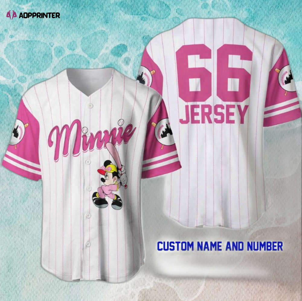 Custom Name Minnie Mice Disney Baseball Jersey – Perfect Lover Gift