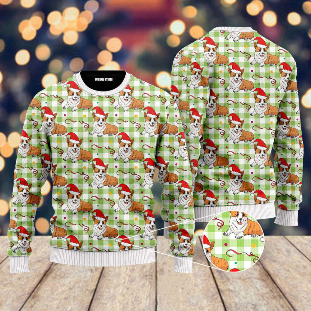 Cute Corgi Ugly Christmas Sweater – Perfect for Adult Holiday Fun!