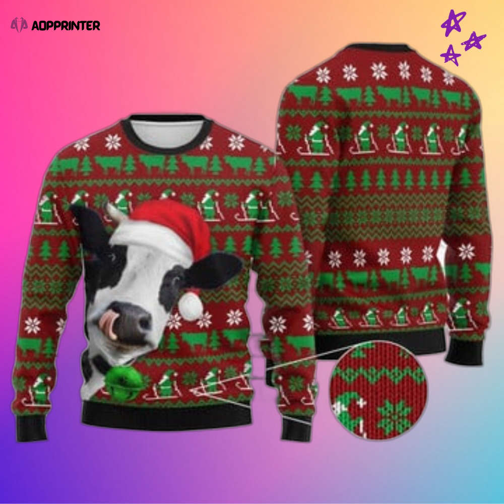 Cute Cow Ugly Christmas Sweater: Festive and Adorable Holiday Apparel