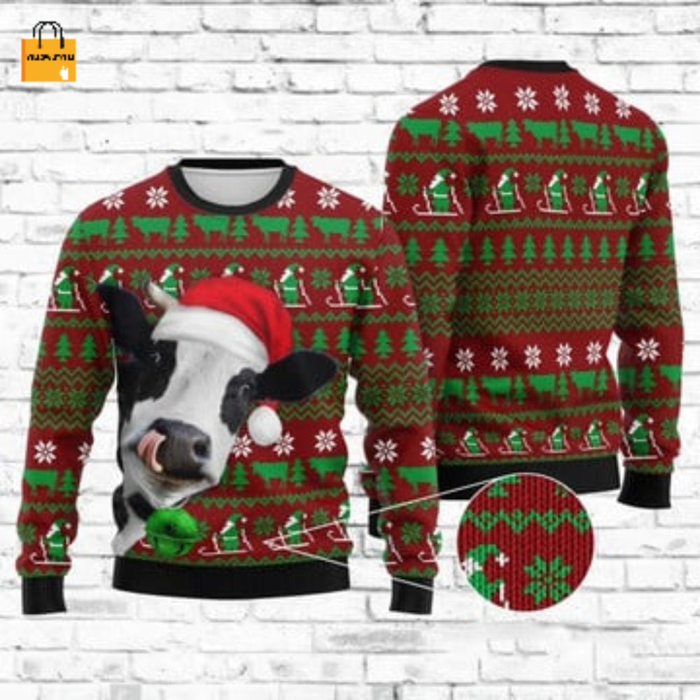 Cute Cow Ugly Christmas Sweater: Festive and Adorable Holiday Apparel