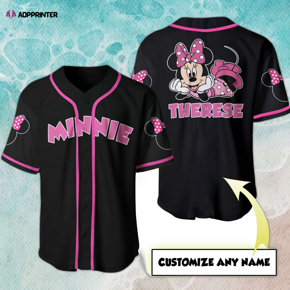 Cute Minnie Pink Disney Custom Baseball Jersey – Play in Style!