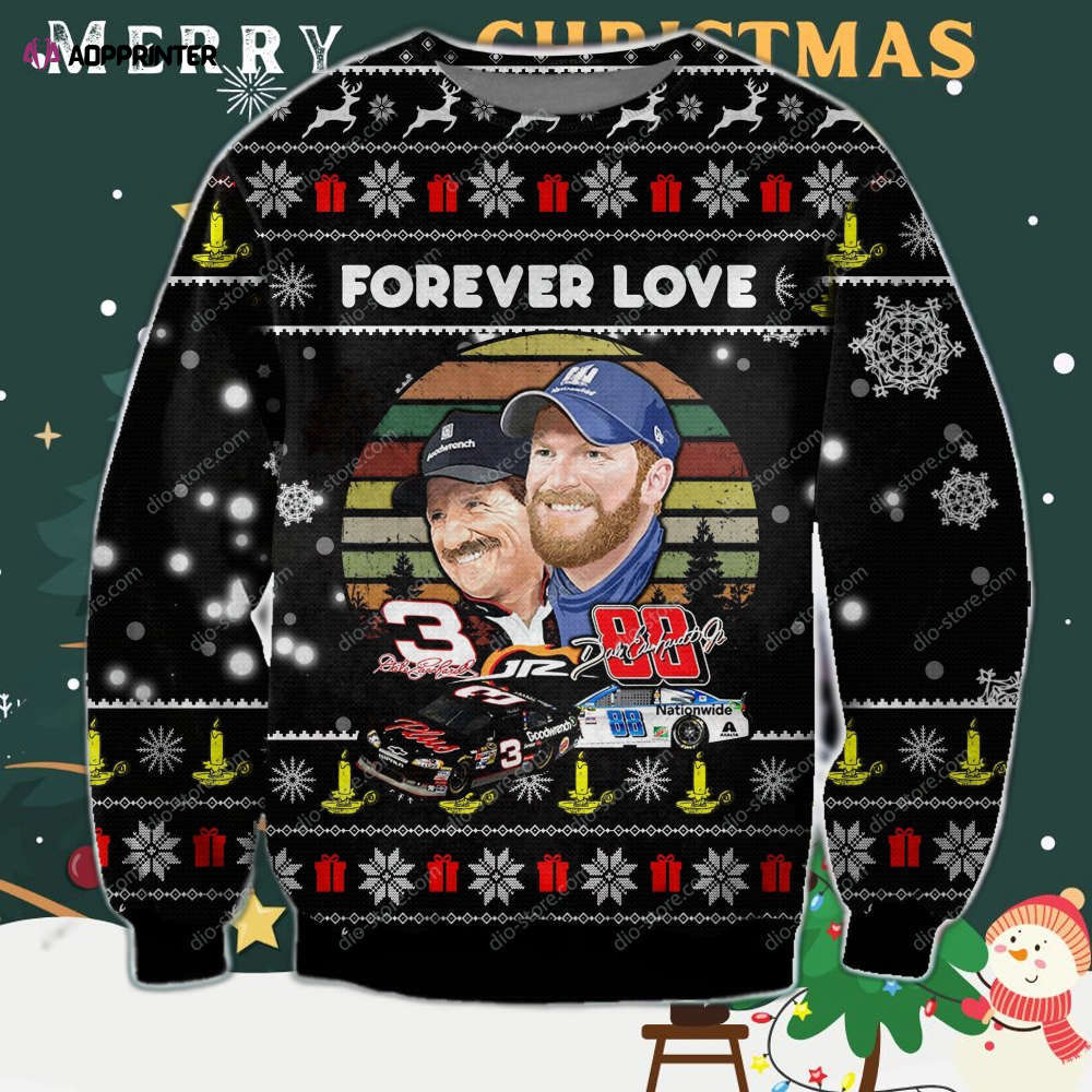 Dale Earnhardt Forever Love 3D Print Ugly Christmas Sweater Hoodie All Over Printed