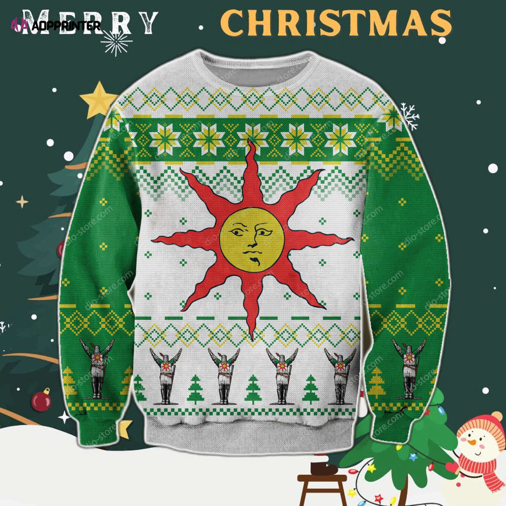 Dark Souls 3D Print Knitting Pattern Ugly Christmas Sweater Hoodie All Over Printed