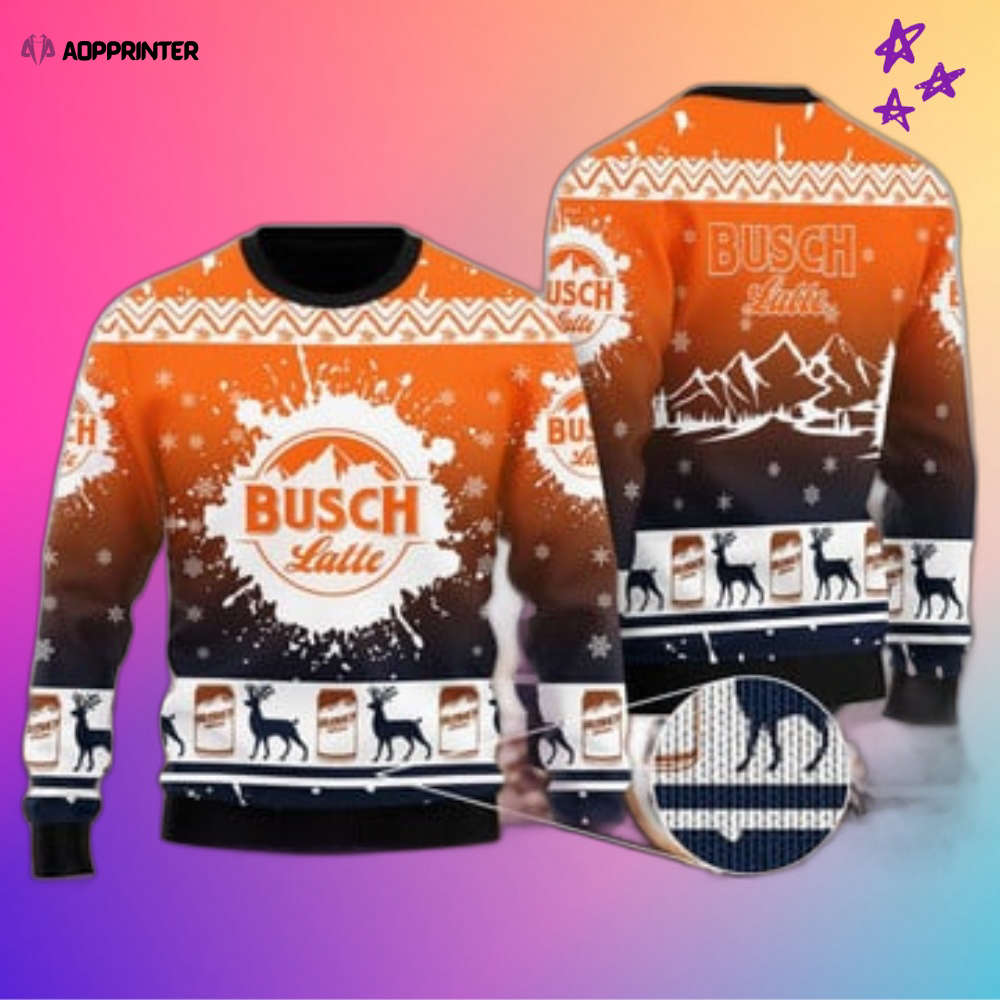 Get Festive with Deer Busch Latte Christmas Ugly Sweater – Perfect Holiday Attire!