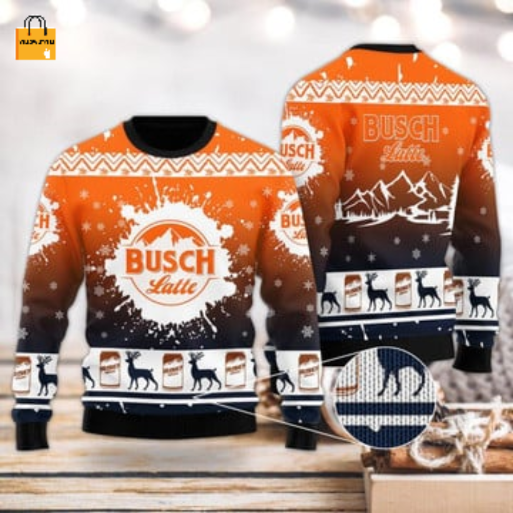 Get Festive with Deer Busch Latte Christmas Ugly Sweater – Perfect Holiday Attire!