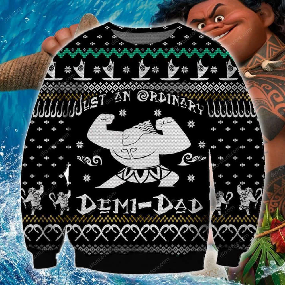 Demi Dad Knitting Pattern 3D Print Ugly Christmas Sweater Hoodie All Over Printed