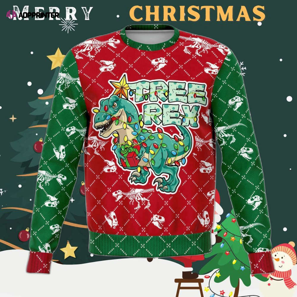 Dinosaur T-rex Ugly Christmas Sweater