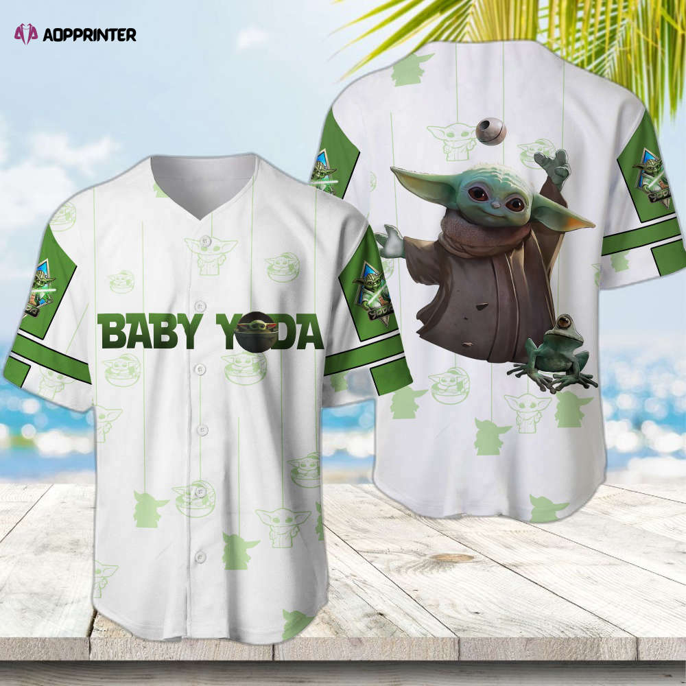 Baby Yoda Lime Green White Disney Baseball Jersey: Unique Star Wars-Inspired Design