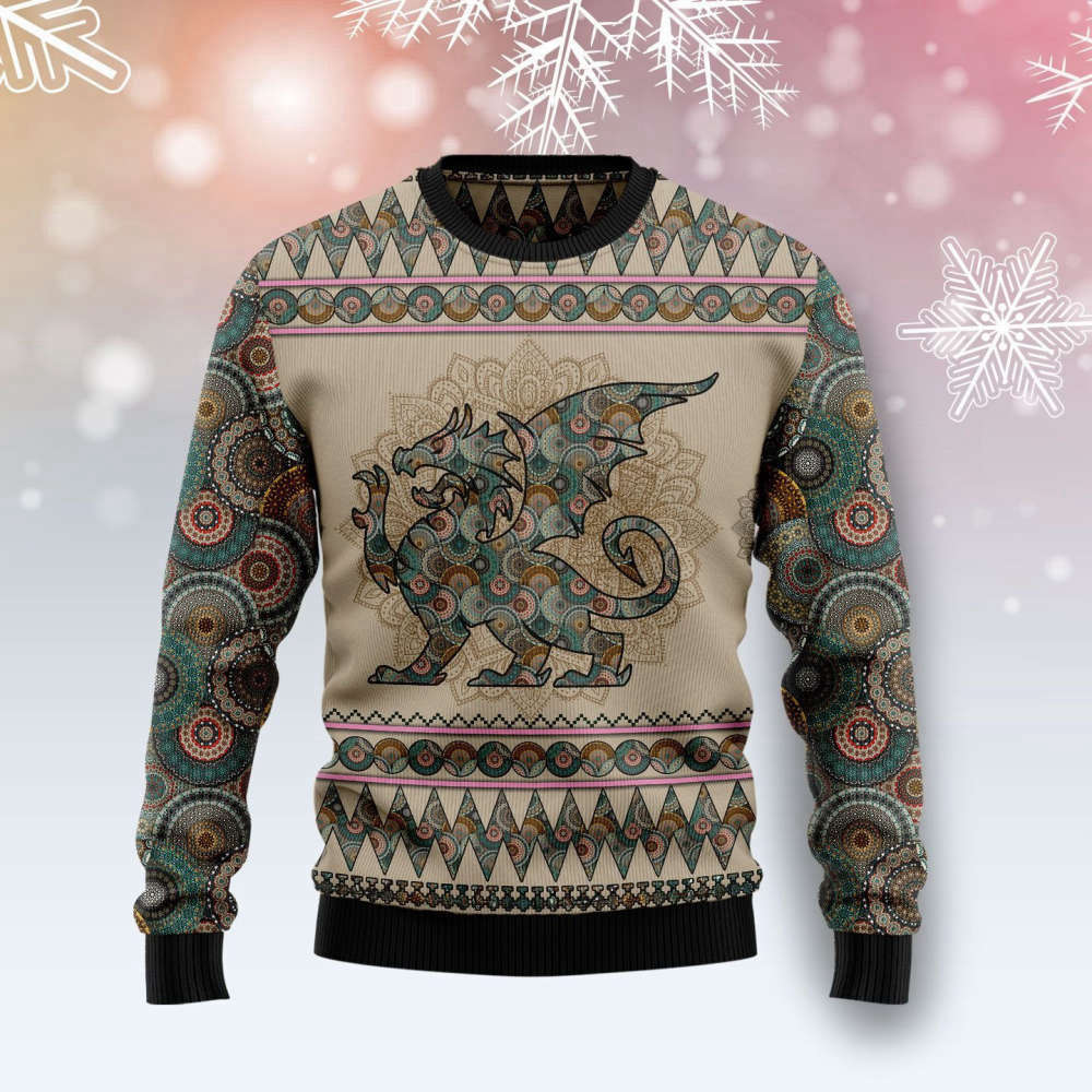 Dragon Mandala Ugly Christmas Sweater