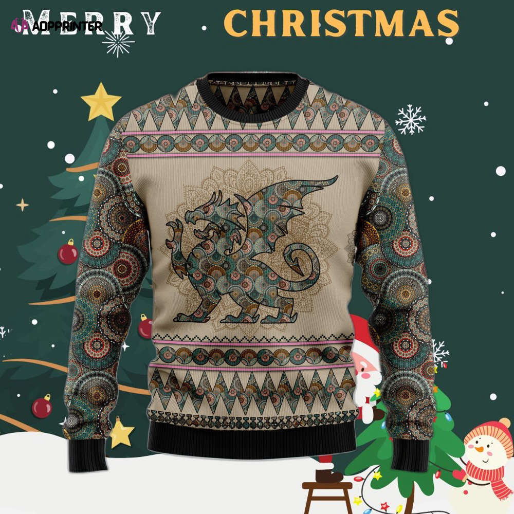 Dragon Mandala Ugly Christmas Sweater