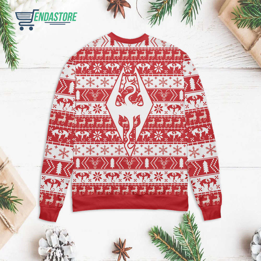 Dragon Skyrim Christmas Sweater: Festive Gaming Apparel for Winter