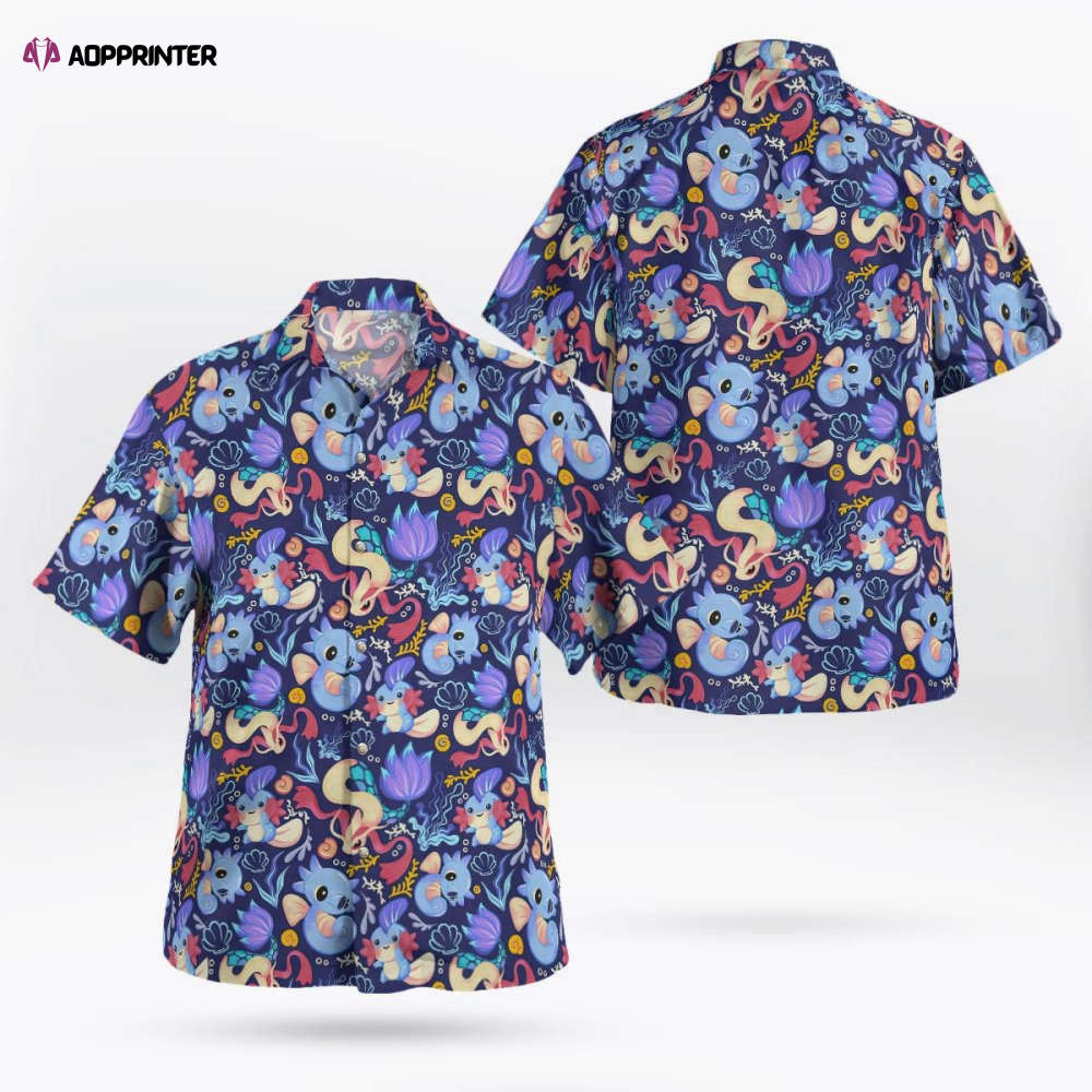 Embrace the Water Pokemon Vibe with our Stylish Milotic Hawaiian Shirt!
