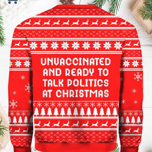 Engage in Festive Political Discussions with Unvaccinated Christmas Sweater