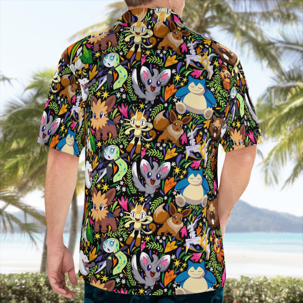 Exotic Tropical Pokemon Hawaiian Shirt - Vibrant Design for Pokemon ...