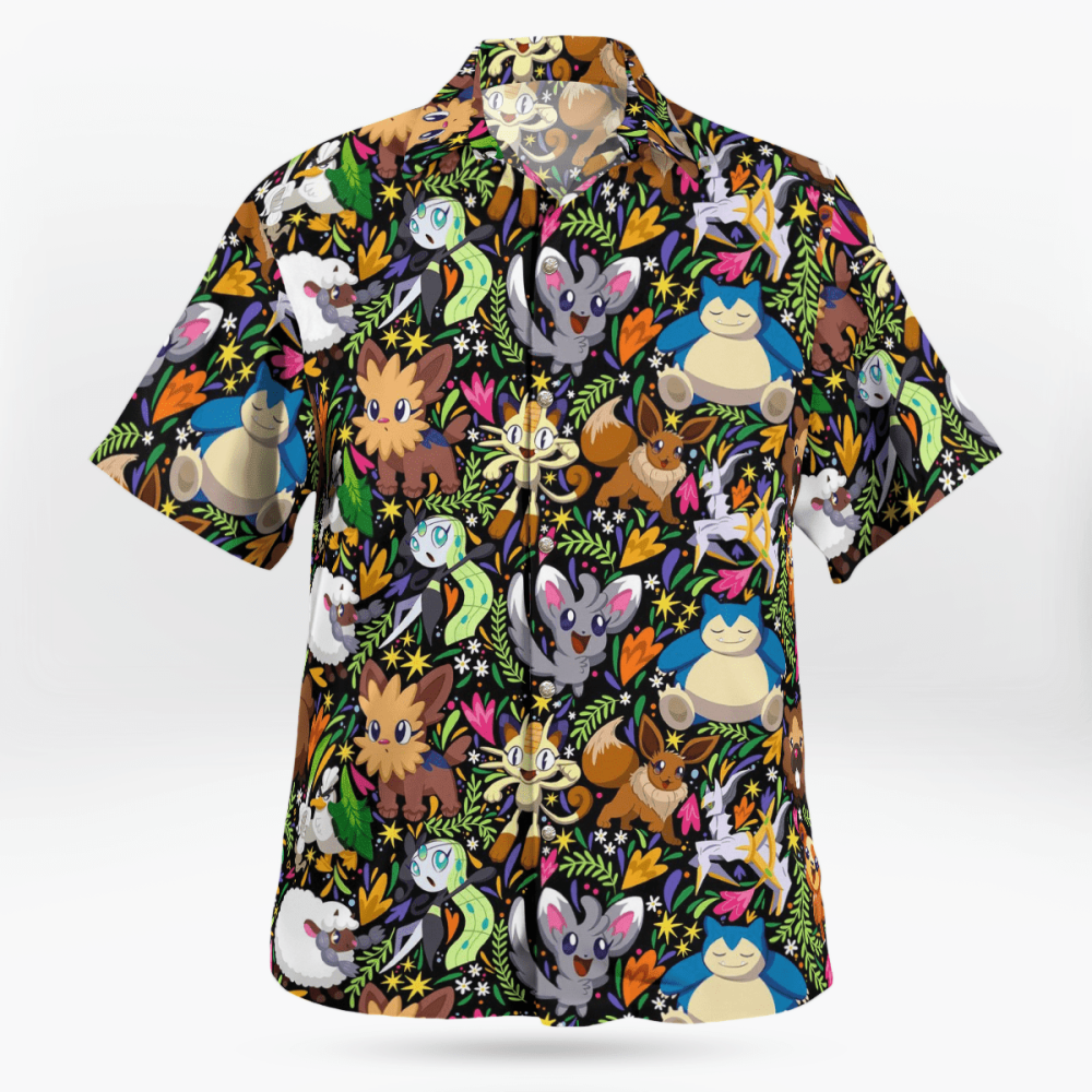 Exotic Tropical Pokemon Hawaiian Shirt - Vibrant Design for Pokemon ...