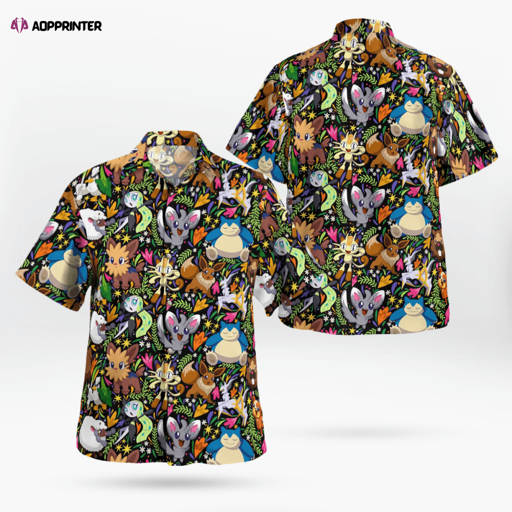 Exotic Tropical Pokemon Hawaiian Shirt – Vibrant Design for Pokemon Fans